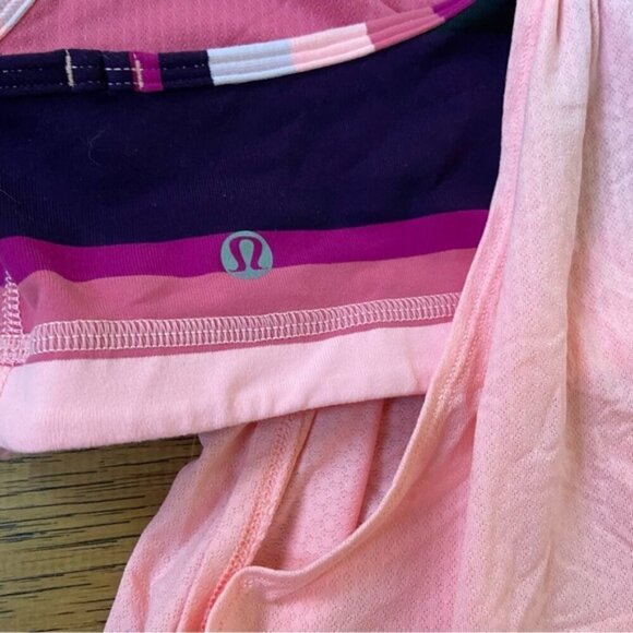 Lululemon No Limits TankBleached Coral / Assorted Stripe Bleached Coral size 6 - Picture 4 of 7